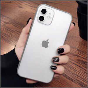 Frosted Clear with Light Gray Bumper Phone Case
